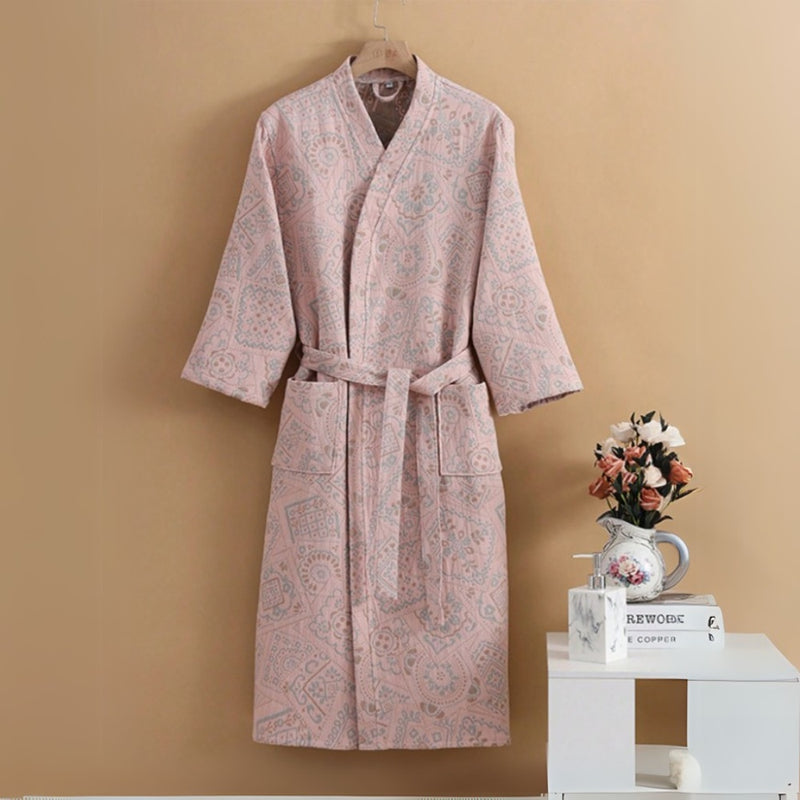 Plush Cotton Jacquard Bathrobe