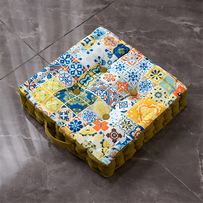 Vintage-Inspired Tufted Floor Cushion