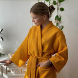 Waffle V-neck Bathrobe