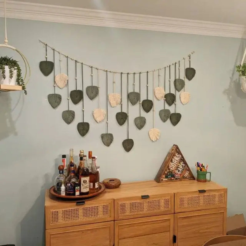 Leaf-Themed Macrame Wall Decor