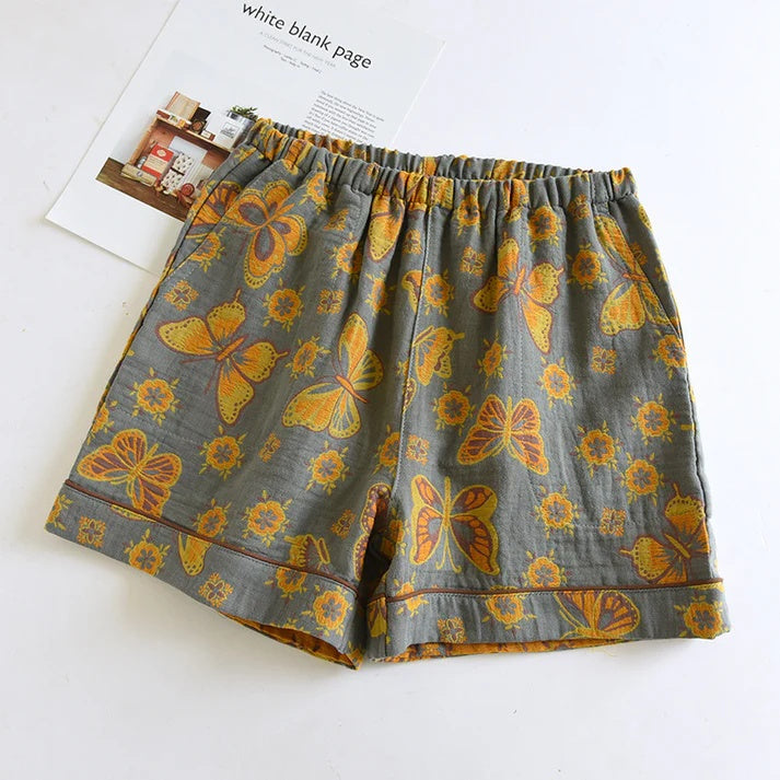 Butterfly Bloom Cotton Lounge Shorts