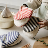 Striped Heat-Resistant Kitchen Mitts