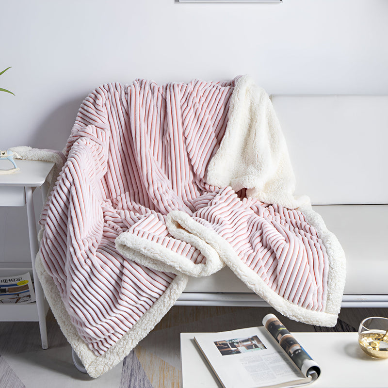 Fluffy Stripes Sherpa Blanket