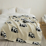 Kawaii Panda Knitted Blanket