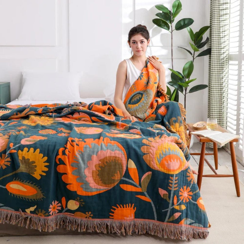 Wildflower Bloom Cotton Throw