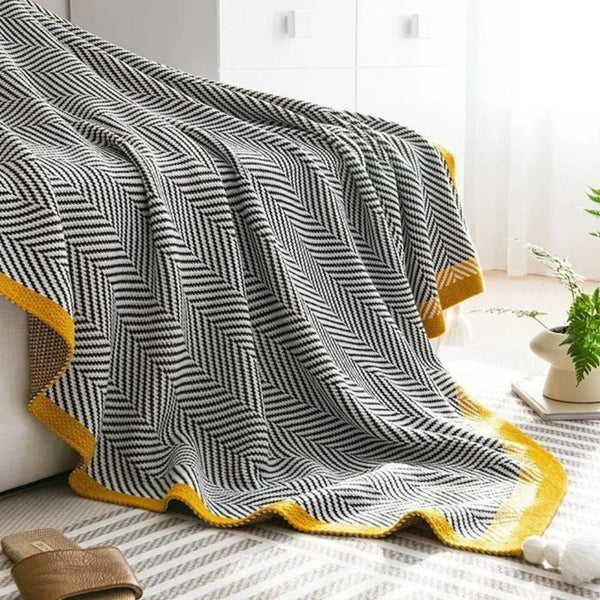 Golden Chevron Luxe Blanket