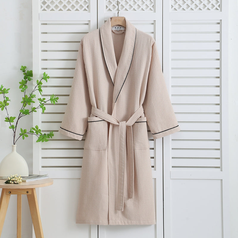 Luxury Waffle Weave Cotton Bathrobe