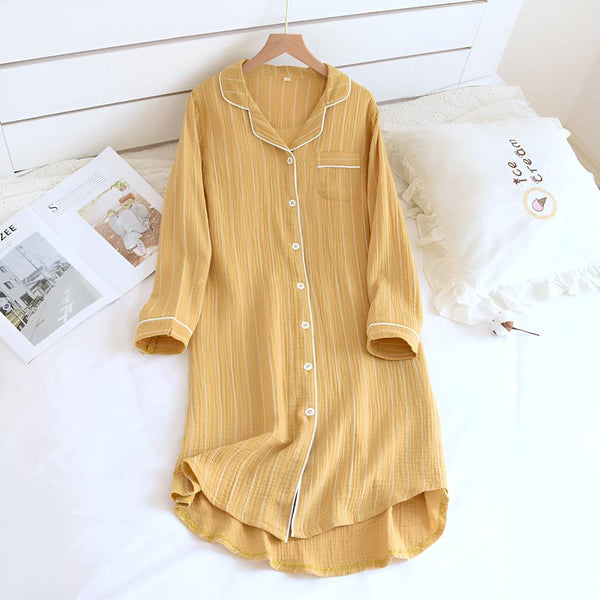 Pastel Striped Cotton Nightdress