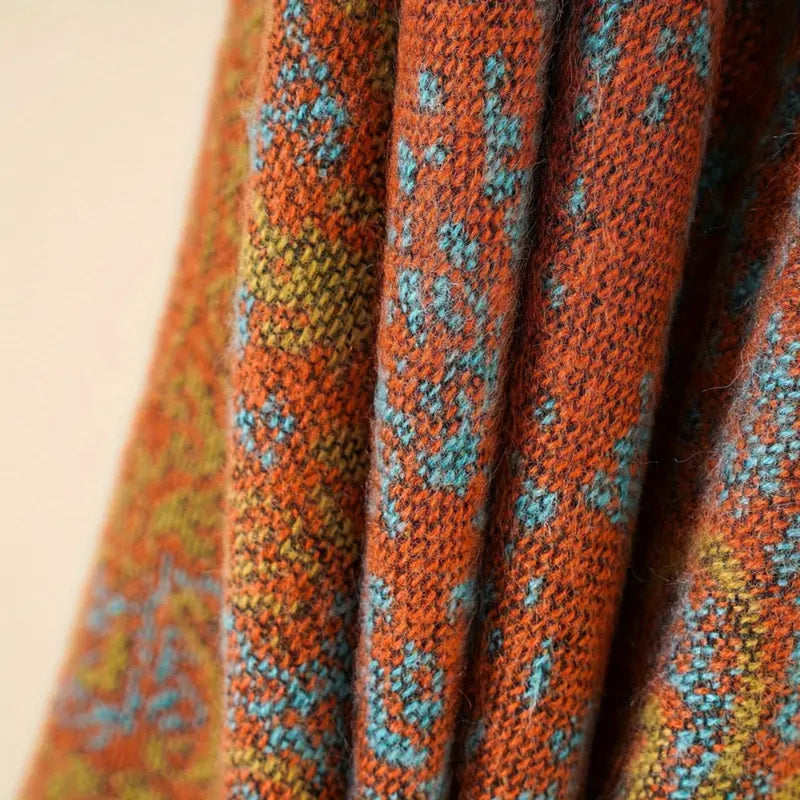 Baroque Pattern Warm Blanket Shawl