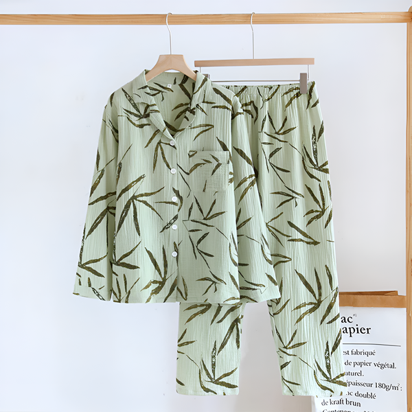 Fresh Leaf Pattern Loungewear Set