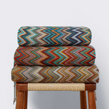 Multicolour Zigzag Tasseled Knit Throw