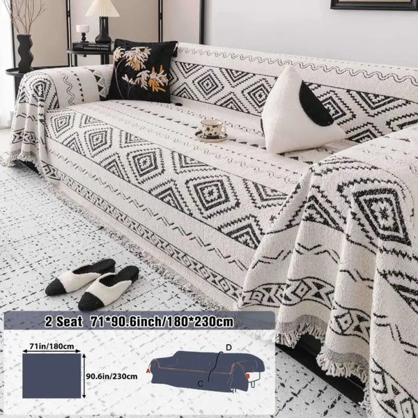 Geometric Boho Sofa Cover Throw