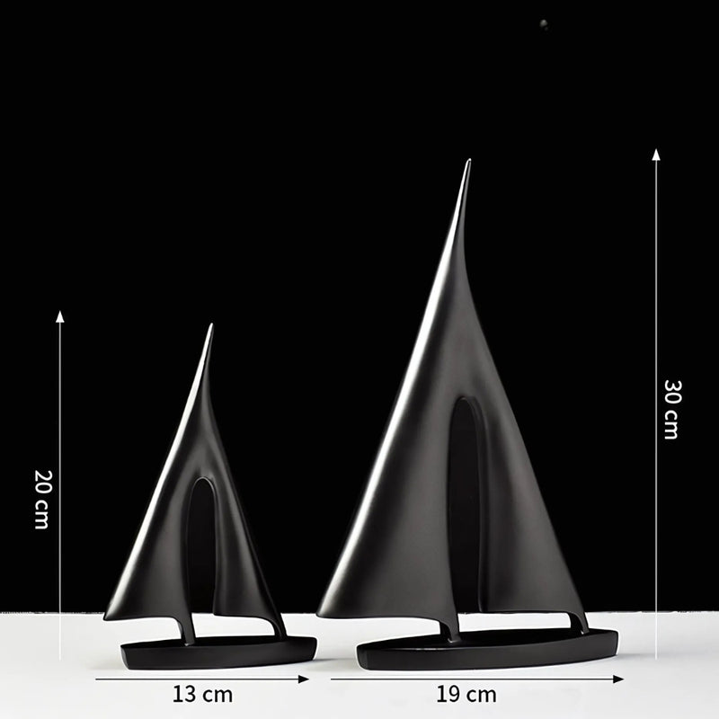 Minimalist Sailboat Inspired Table Decor Pair