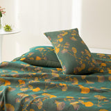 Jacquard Floral Ginkgo Leaves Reversible Quilt