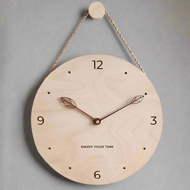 Minimalist Rope Wood Wall Clock