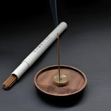 Round Wood and Copper Incense Holder