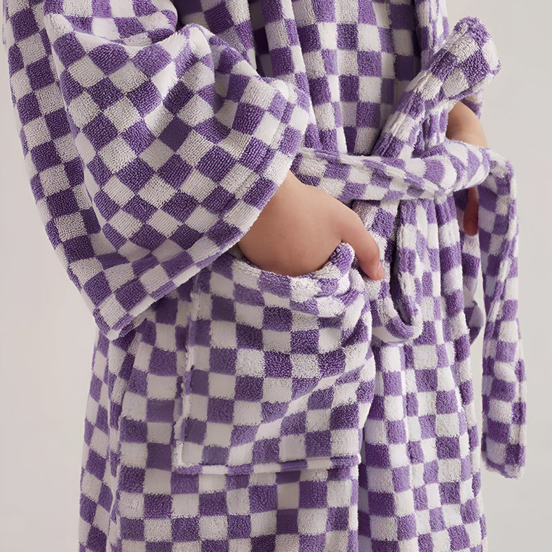 Cloud Weave Checkerboard Bathrobe