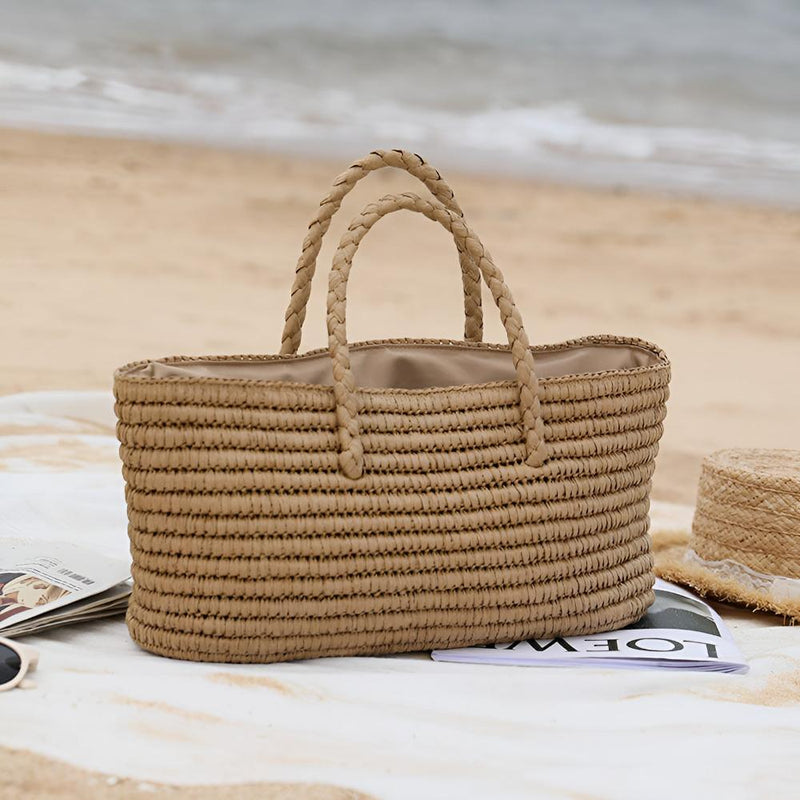 Woven Straw Tote Bag