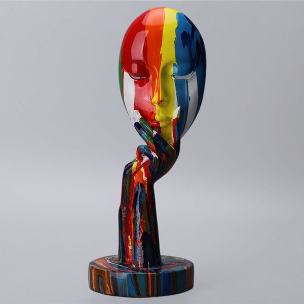 Female Thinker Colourful Art Sculpture