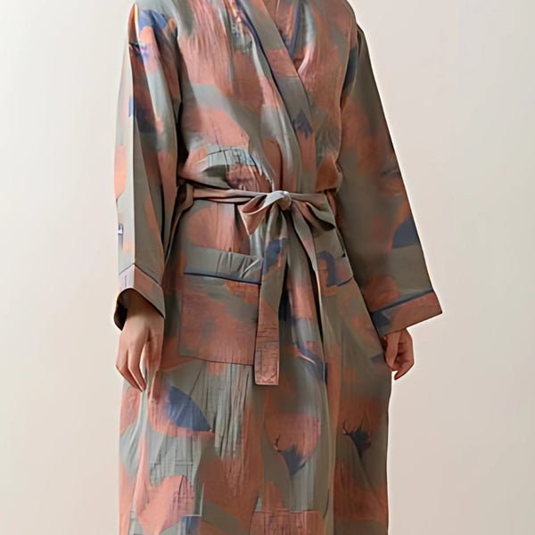 Eden Leaf Cotton Tie Bathrobe