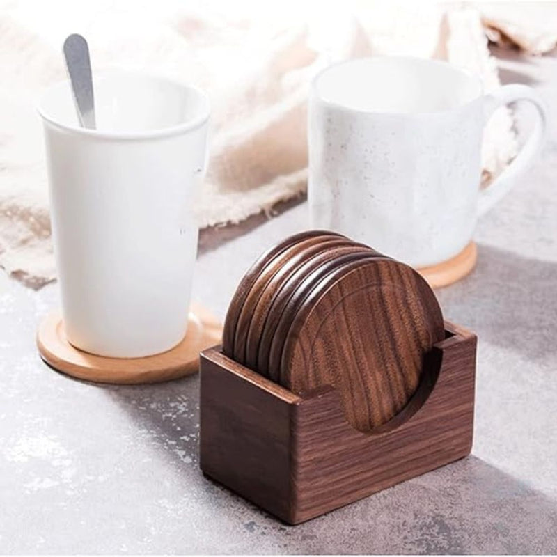 Japanese Style Wooden Coaster | 6pcs Set