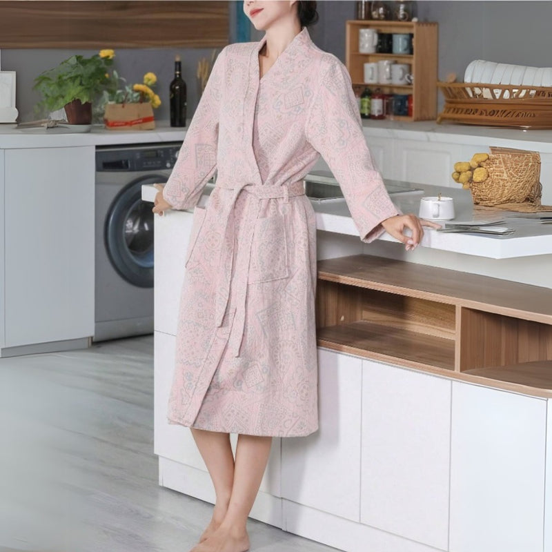 Plush Cotton Jacquard Bathrobe