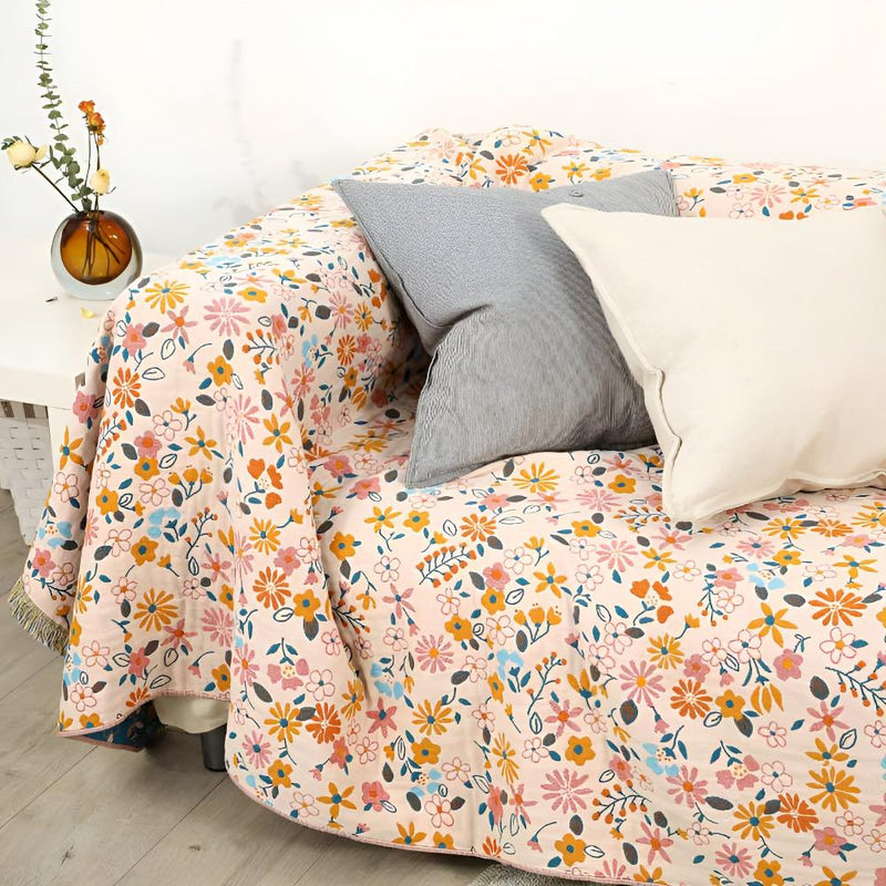 Daisy Dreamer Reversible Tassel Sofa Blanket