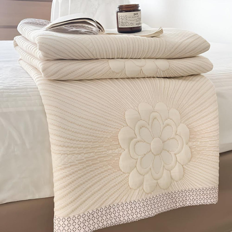 Floral Pattern Cotton Coverlet