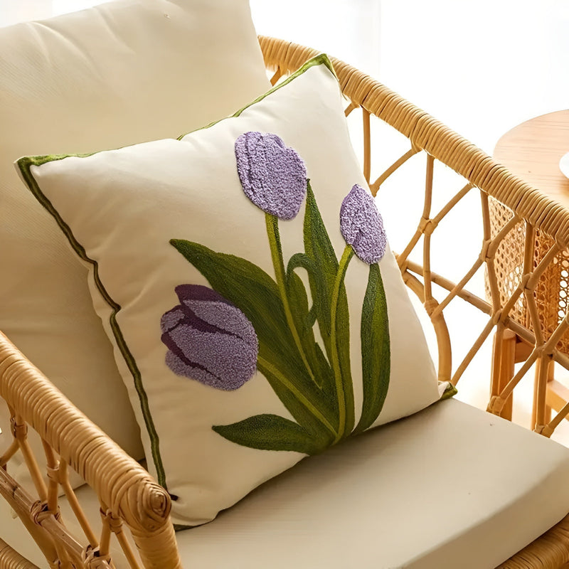 Blooming Tulip Cushion Cover