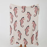 Nautical Seahorse Throw Blanket