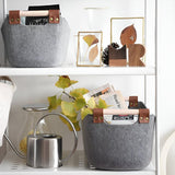 Premium Grey Felt Storage Baskets