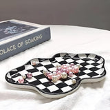 Classic Checkered Ceramic Plate