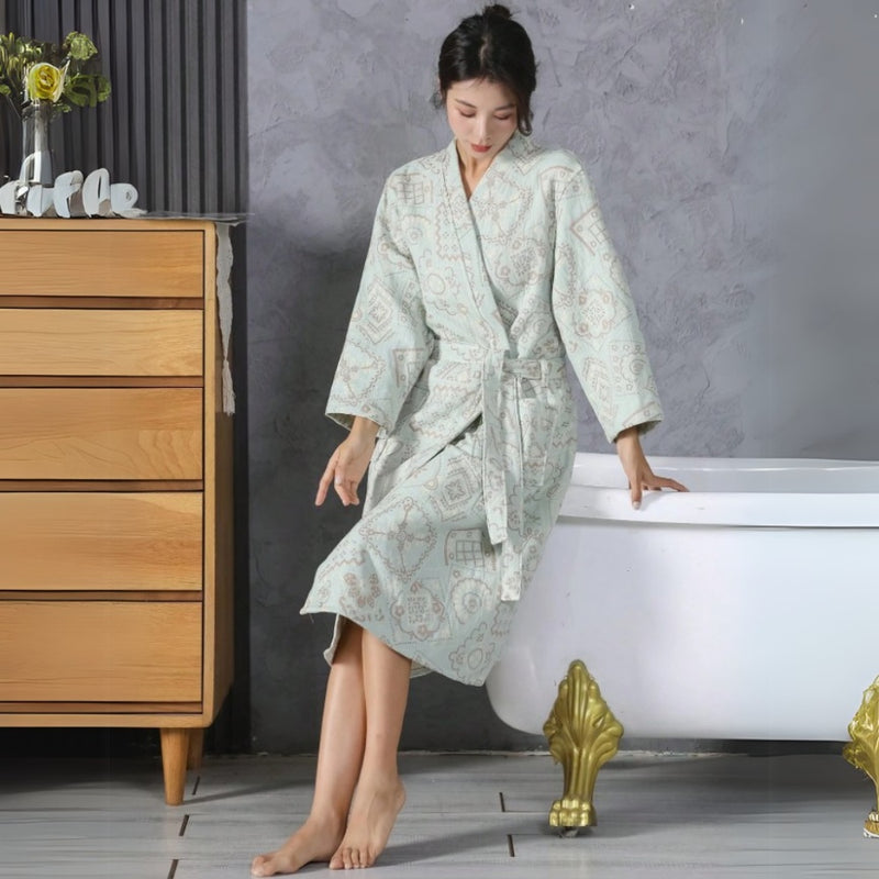 Plush Cotton Jacquard Bathrobe