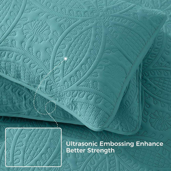 Embossed Medallion Coverlet Set