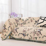 Pastoral Bird & Flower Cotton Gauze Throw