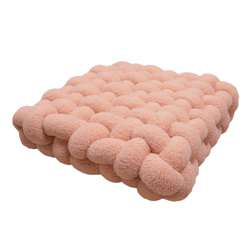 Plush Woven Knot Boucle Cushion