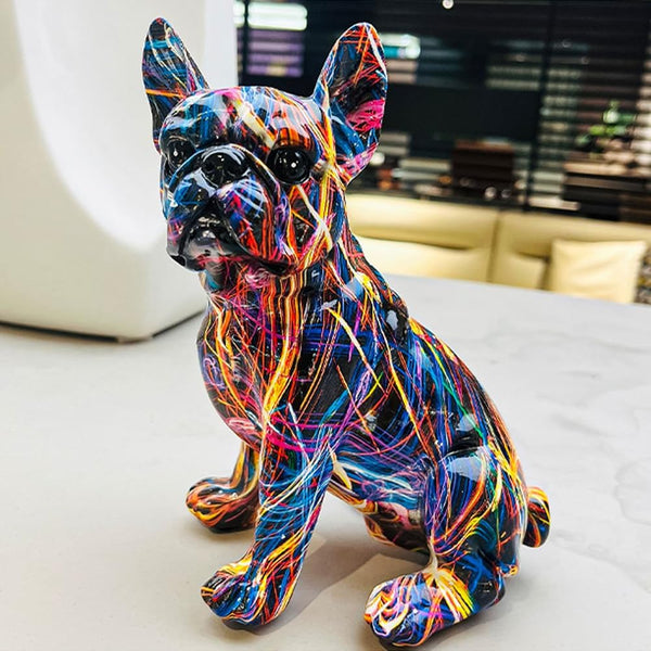 Artistic Bulldog Graffiti Figurine