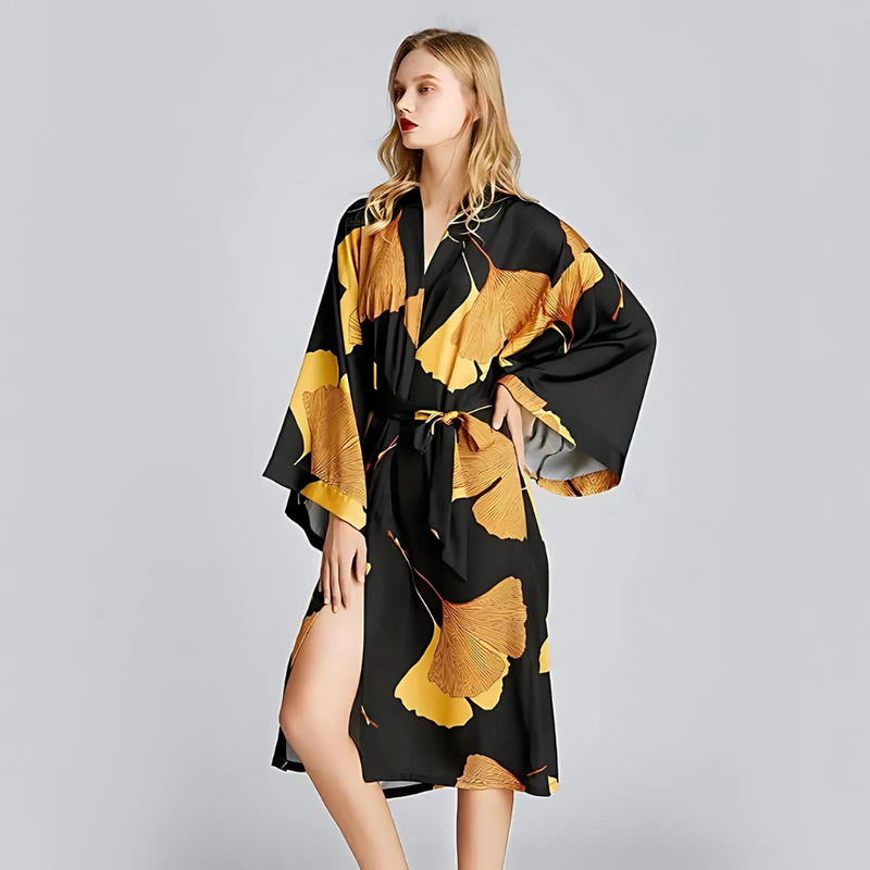 Classic Black and Yellow Bathrobe