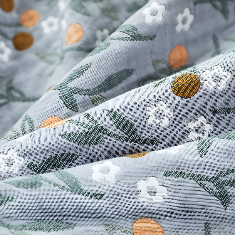 Leafy Floral Cotton Gauze Blanket