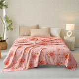 Blush Cotton Gauze Floral Blanket