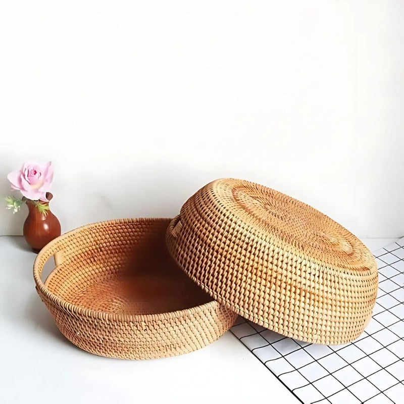 Artisanal Woven Rattan Oval Tray