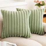 Green Fluffy Cushion Cover