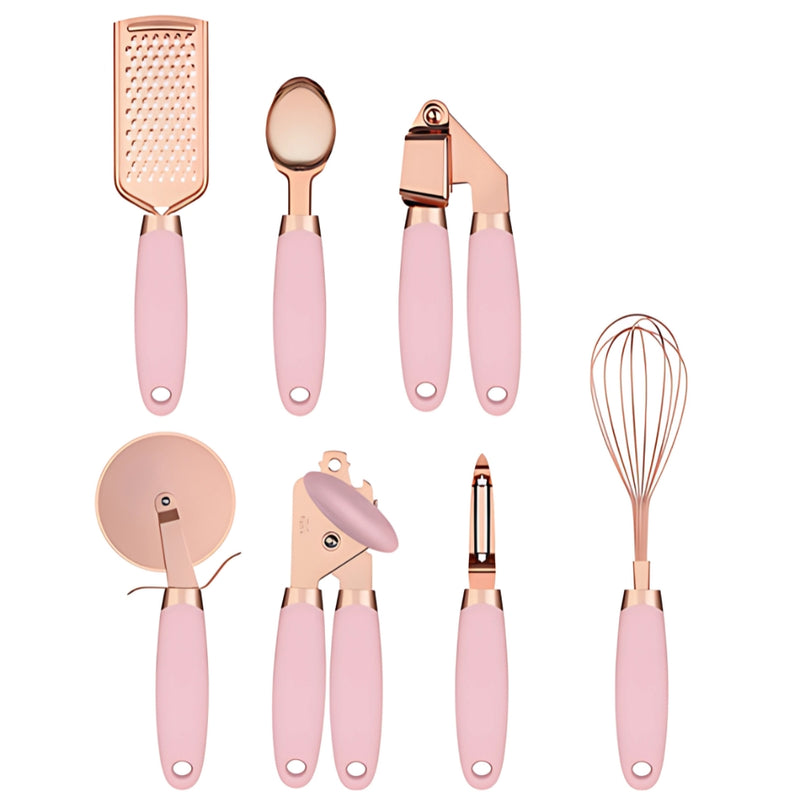 7-Piece Rose Gold Cooking Set