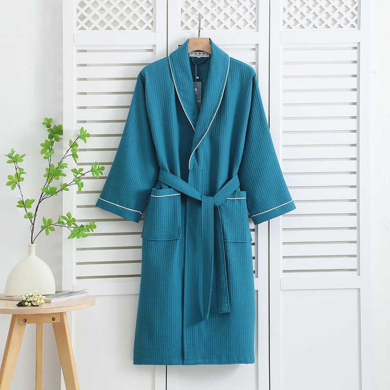 Luxury Waffle Weave Cotton Bathrobe