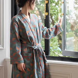 Ginkgo Cotton Tie Bathrobe