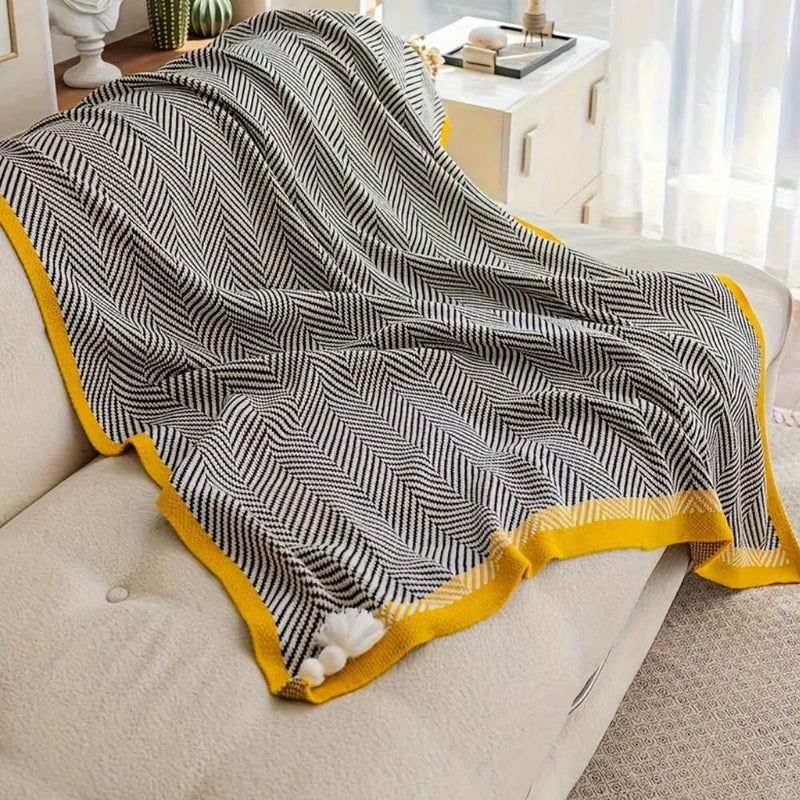 Golden Chevron Luxe Blanket