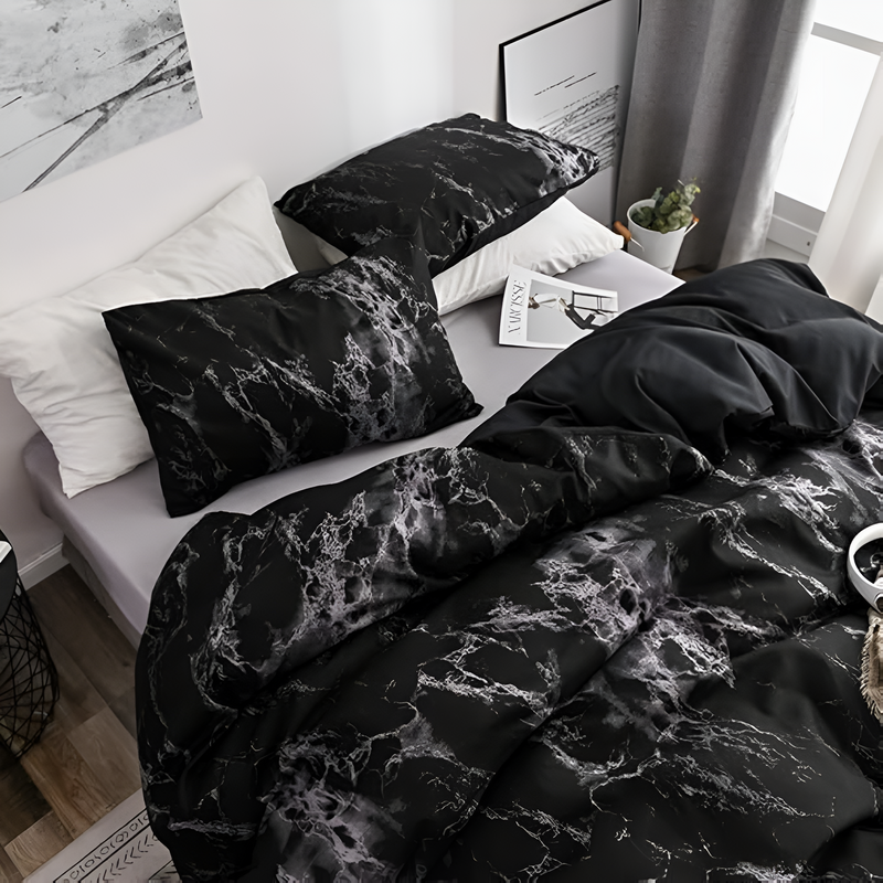 Luxe Black Marble | 3pcs Quilt Cover Sets