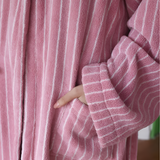 Deluxe Striped Cotton Bathrobe