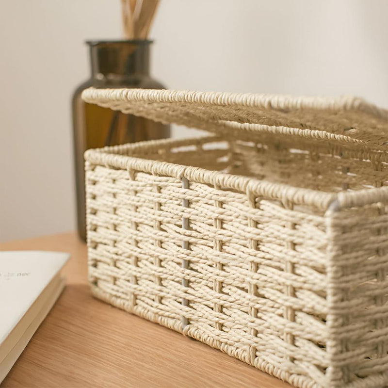 Rustic Rattan Tissue Box