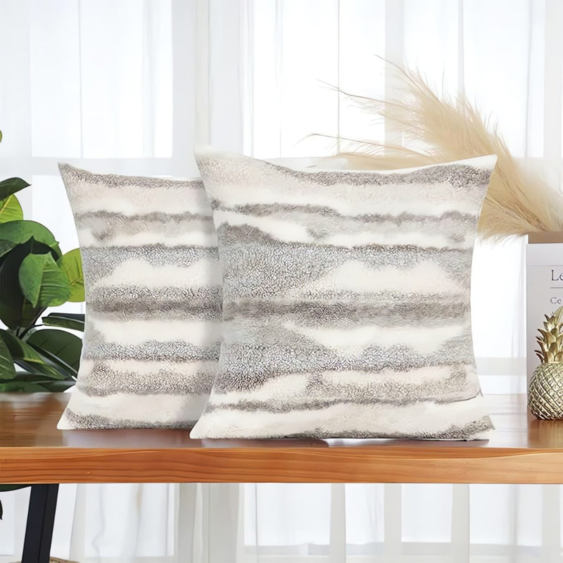 Marble Inspired Plush Cushion Cover